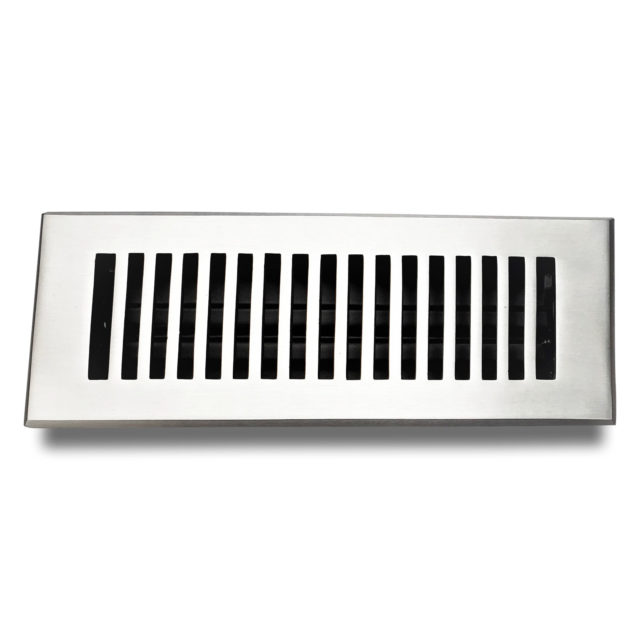 Floor Vent Cover / Register Size: 3” X 10” With Damper Top Faceplate Outer Size 12″X5″, Thickness 5 Mm, Handcrafted High-Quality Metal – Cast Aluminum Powder Coated Re-Paintable For Floors, Walls, And Ceilings – Modern And Contemporary Design (VR 102)