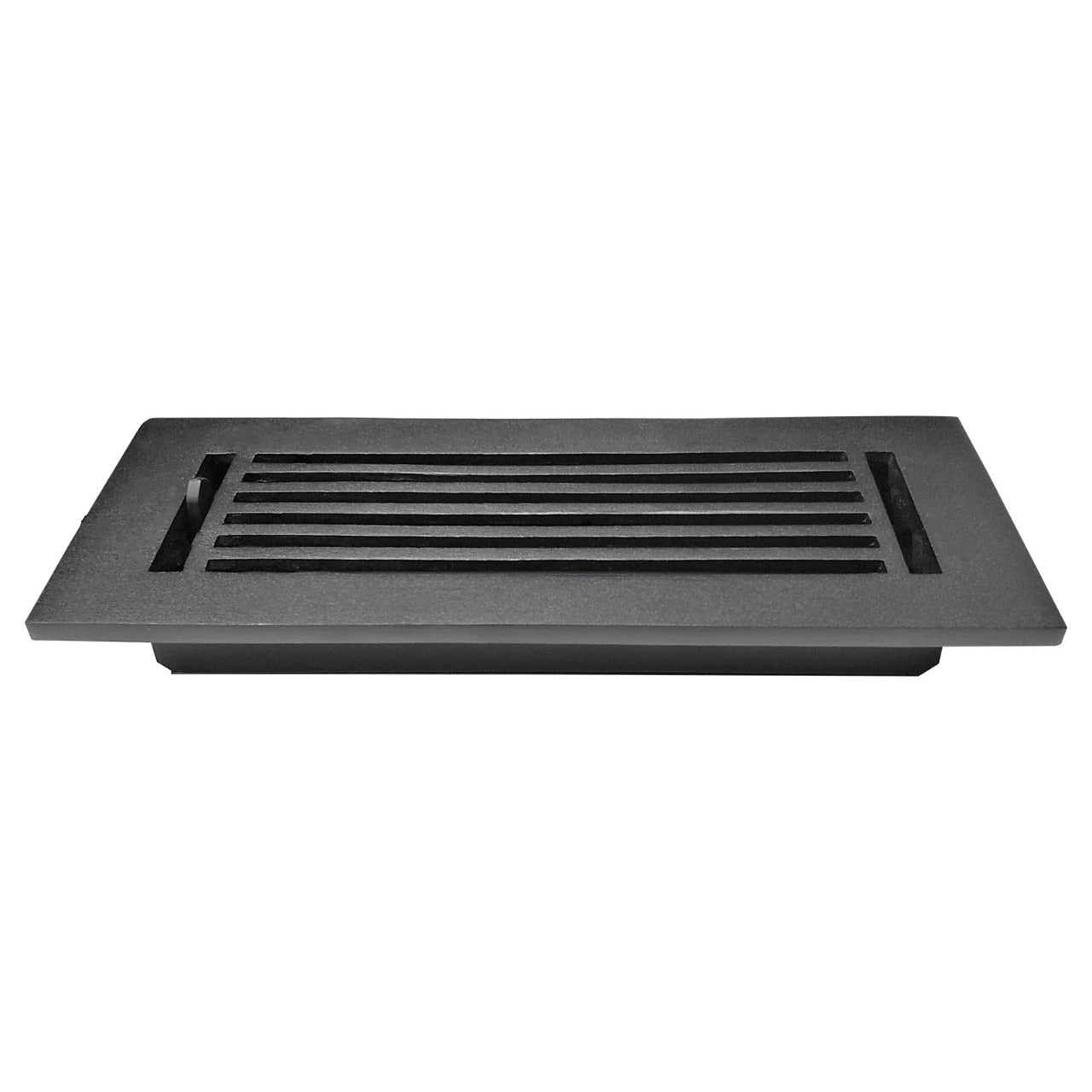 Floor Vent Cover / Register Size: 3” X 10” With Damper Top Faceplate Outer Size 12″X5″, Thickness 5 Mm, High-Quality Metal – Cast Aluminum Powder Coated Re-Paintable For Floors, Walls, And Ceilings – Modern Linear Design (VR 109)