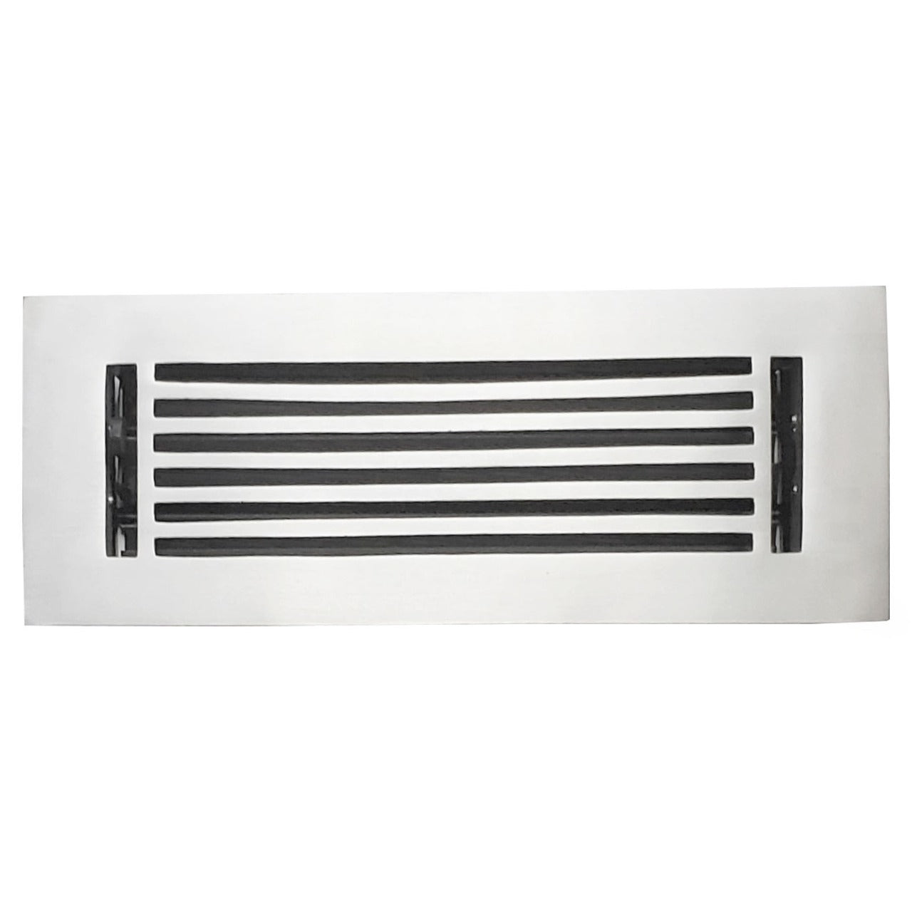 Floor Vent Cover / Register Size: 3” X 10” With Damper Top Faceplate Outer Size 12″X5″, Thickness 5 Mm, High-Quality Metal – Cast Aluminum Powder Coated Re-Paintable For Floors, Walls, And Ceilings – Modern Linear Design (VR 109)