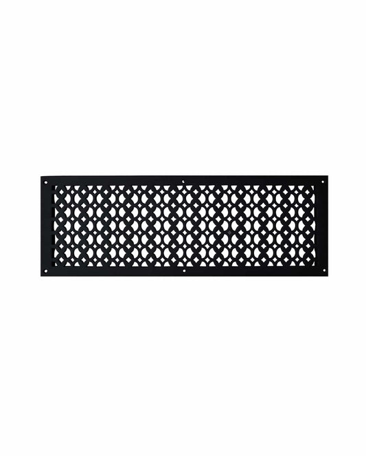 Air Return Grill 8" X 26" Top Faceplate Size 10" x 28-1/2" HVAC Duct Cover Decorative Handcrafted High-Quality Metal – Cast Aluminum Powder Coated Re-Paintable For Walls, Ceilings, And Floors without Damper – Elegant Tudor Mushroom Design (VR 100)