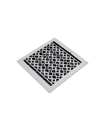 Cast Aluminum Floor Vent Cover / Register Size: 10” X 10” With Damper Top Faceplate Outer Size 12" X 12", Thickness 5 Mm, Handcrafted Tudor Mushroom Design (VR100)