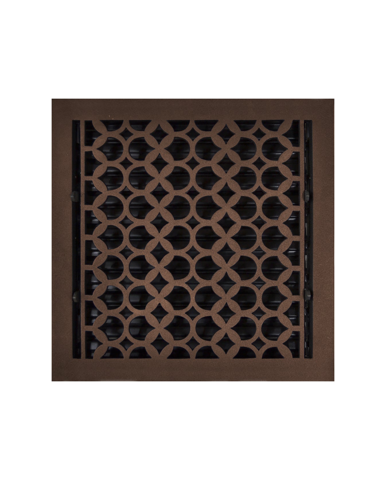 Cast Aluminum Floor Vent Cover / Register Size: 13” X 13” With Damper Top Faceplate Outer Size 14-1/2" X 15-1/4", Thickness 5 Mm, Handcrafted Tudor Mushroom Design (VR100)