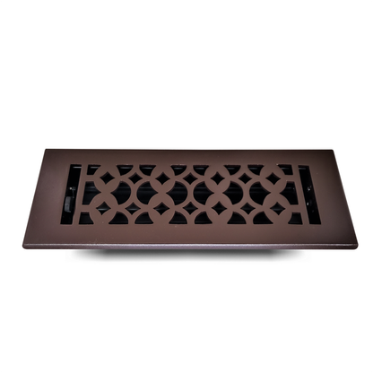 Cast Iron Floor Vent Cover / Register Size: 3” X 10” With Damper Top Faceplate Outer Size 12"X5", Thickness 5 Mm, Handcrafted Tudor Mushroom Design (VR100)