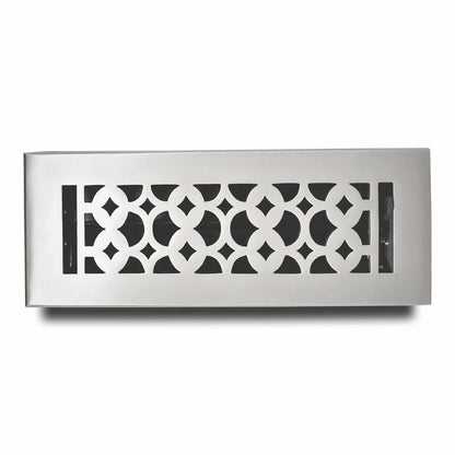 Cast Aluminum Floor Vent Cover / Register Size: 3” X 10” With Damper Top Faceplate Outer Size 12"X5", Thickness 5 Mm, Handcrafted Tudor Mushroom Design (VR100)