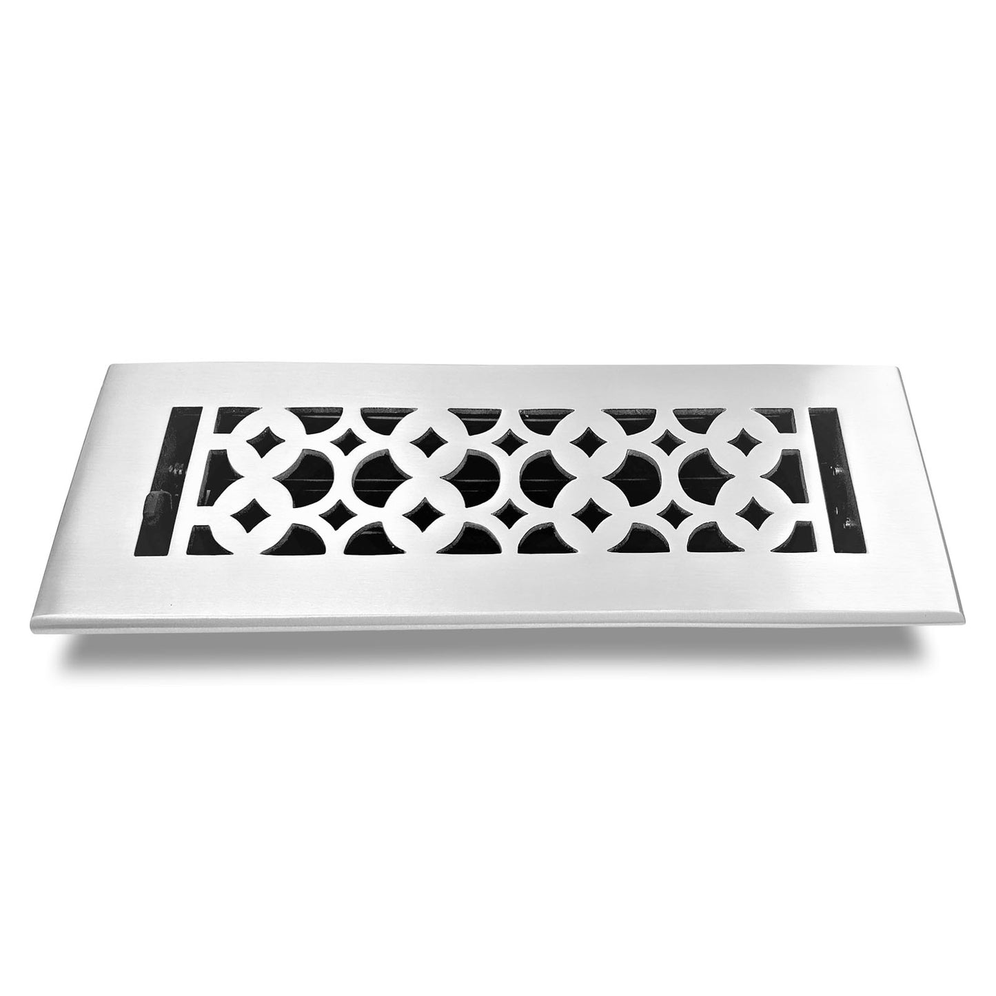 Cast Aluminum Floor Vent Cover / Register Size: 3” X 10” With Damper Top Faceplate Outer Size 12"X5", Thickness 5 Mm, Handcrafted Tudor Mushroom Design (VR100)