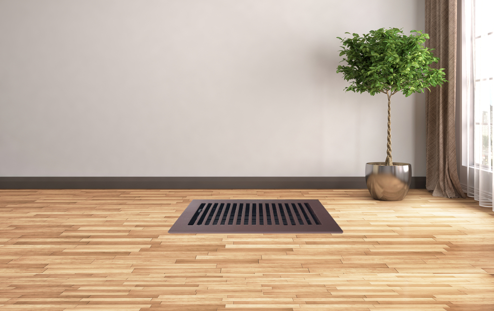 Floor Vent Cover / Register Size: 3” X 10” With Damper Top Faceplate Outer Size 12″X5″, Thickness 5 Mm, Handcrafted High-Quality Metal – Cast Aluminum Powder Coated Re-Paintable For Floors, Walls, And Ceilings – Modern And Contemporary Design (VR 102)