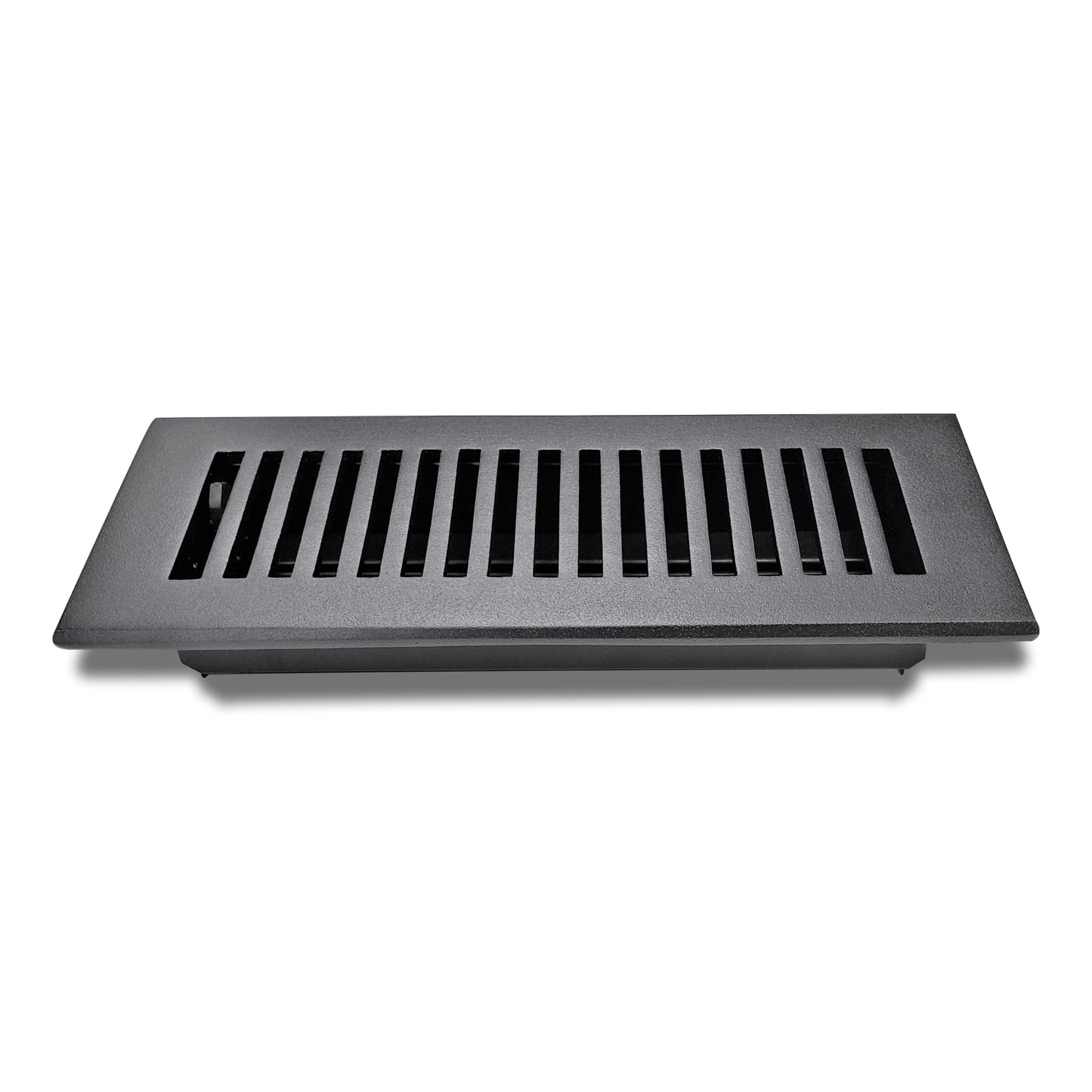 Floor Vent Cover / Register Size: 3” X 10” With Damper Top Faceplate Outer Size 12″X5″, Thickness 5 Mm, Handcrafted High-Quality Metal – Cast Aluminum Powder Coated Re-Paintable For Floors, Walls, And Ceilings – Modern And Contemporary Design (VR 102)