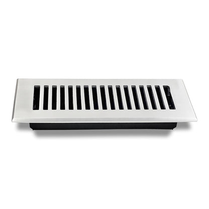 Floor Vent Cover / Register Size: 3” X 10” With Damper Top Faceplate Outer Size 12″X5″, Thickness 5 Mm, Handcrafted High-Quality Metal – Cast Aluminum Powder Coated Re-Paintable For Floors, Walls, And Ceilings – Modern And Contemporary Design (VR 102)