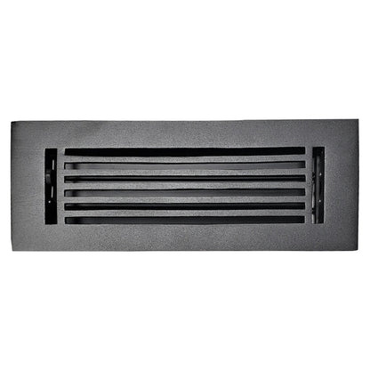 Floor Vent Cover / Register Size: 3” X 10” With Damper Top Faceplate Outer Size 12″X5″, Thickness 5 Mm, High-Quality Metal – Cast Aluminum Powder Coated Re-Paintable For Floors, Walls, And Ceilings – Modern Linear Design (VR 109)