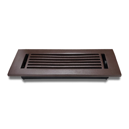 Floor Vent Cover / Register Size: 3” X 10” With Damper Top Faceplate Outer Size 12″X5″, Thickness 5 Mm, High-Quality Metal – Cast Aluminum Powder Coated Re-Paintable For Floors, Walls, And Ceilings – Modern Linear Design (VR 109)