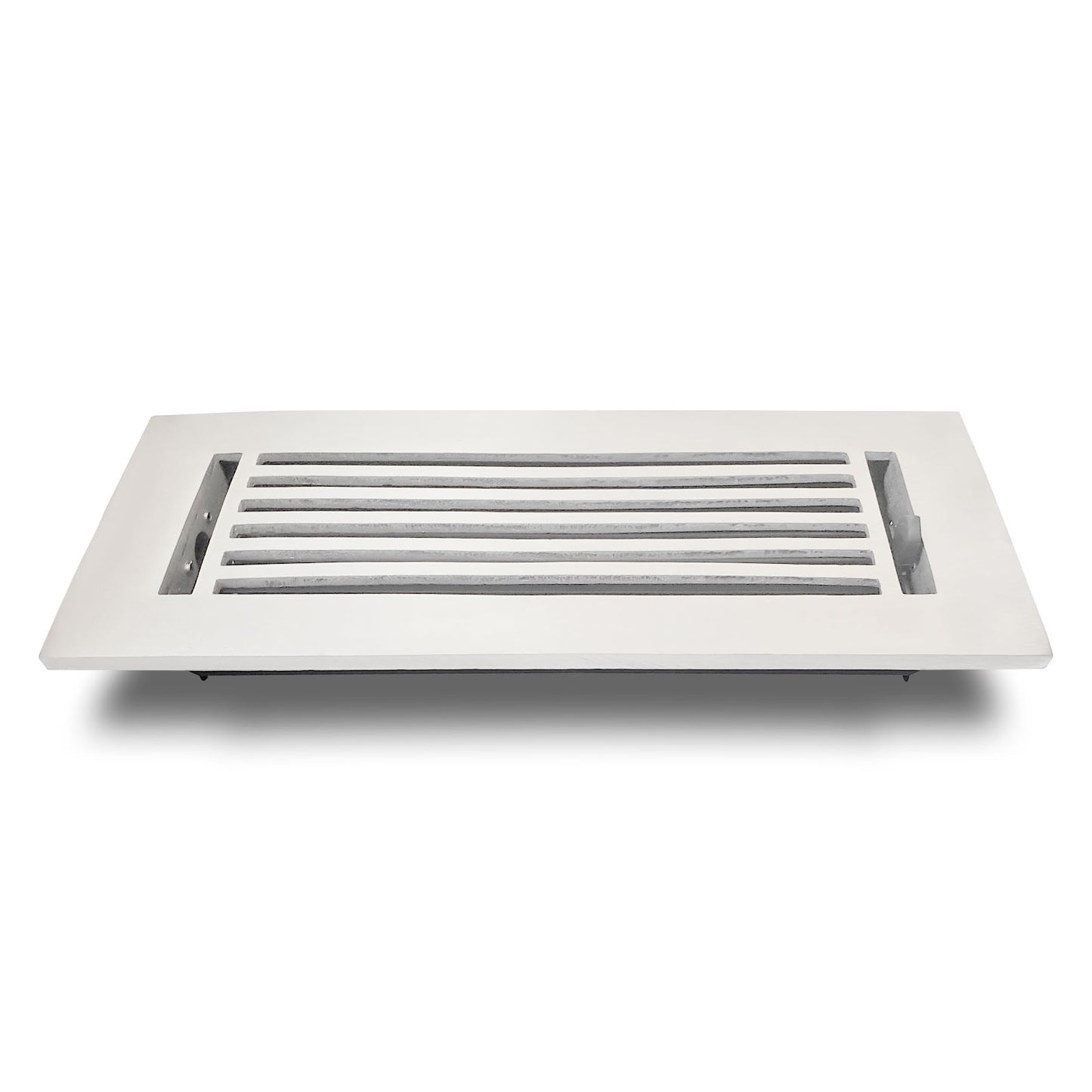 Floor Vent Cover / Register Size: 3” X 10” With Damper Top Faceplate Outer Size 12″X5″, Thickness 5 Mm, High-Quality Metal – Cast Aluminum Powder Coated Re-Paintable For Floors, Walls, And Ceilings – Modern Linear Design (VR 109)