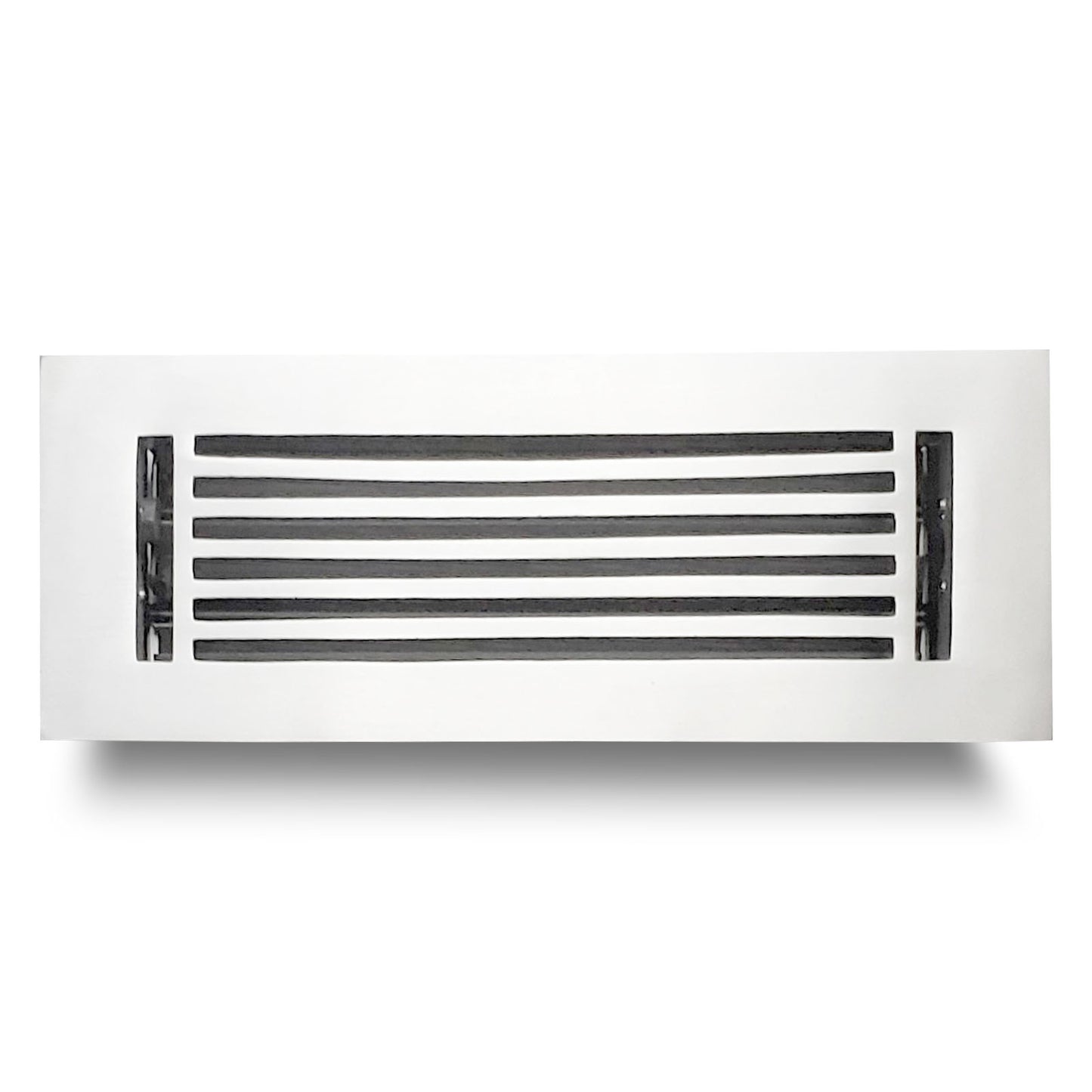 Floor Vent Cover / Register Size: 3” X 10” With Damper Top Faceplate Outer Size 12″X5″, Thickness 5 Mm, High-Quality Metal – Cast Aluminum Powder Coated Re-Paintable For Floors, Walls, And Ceilings – Modern Linear Design (VR 109)