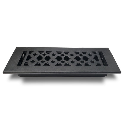 Cast Aluminum Floor Vent Cover / Register Size: 3” X 10” With Damper Top Faceplate Outer Size 12"X5", Thickness 5 Mm, Handcrafted Tudor Mushroom Design (VR100)