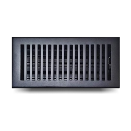 Floor Vent Cover / Register Size: 4” X 10” With Damper Top Faceplate Outer Size 6″ X 12″, Thickness 5 Mm, High-Quality Metal – Cast Aluminum Powder Coated Re-Paintable For Floors, Walls, And Ceilings – Modern And Contemporary Design (VR 102)