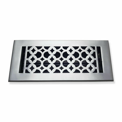 Cast Aluminum Floor Vent Cover / Register Size: 4” X 10” With Damper Top Faceplate Outer Size 6" X 12", Thickness 5 Mm, Handcrafted Tudor Mushroom Design (VR100)