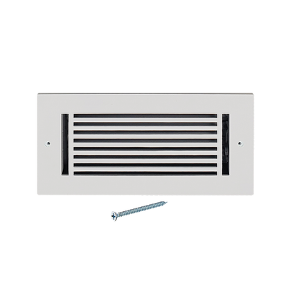 Floor Vent Cover / Register Size: 4” X 12” With Damper Top Faceplate Outer Size 6″ X 14”, Thickness 5 Mm, High-Quality Metal – Cast Aluminum Powder Coated Re-Paintable For Floors, Walls, And Ceilings – Modern Linear Design (VR 109)