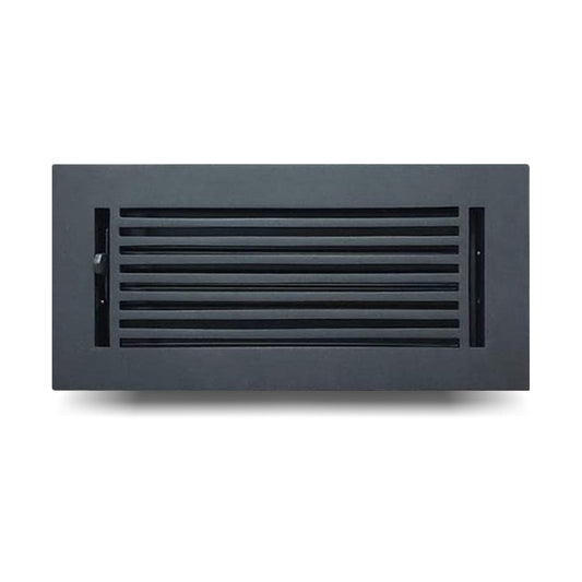 Floor Vent Cover / Register Size: 4” X 10” With Damper Top Faceplate Outer Size 6″ X 12”, Thickness 5 Mm, High-Quality Metal – Cast Aluminum Powder Coated Re-Paintable For Floors, Walls, And Ceilings – Modern Linear Design (VR 109)