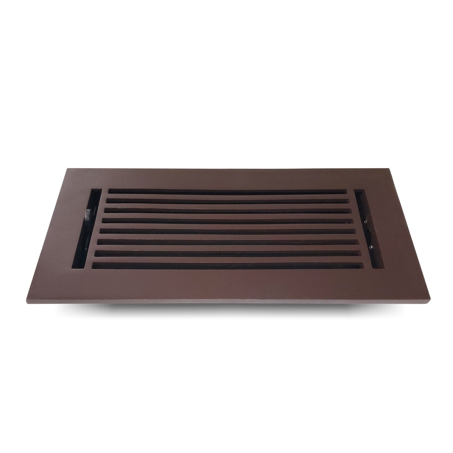 Floor Vent Cover / Register Size: 4” X 10” With Damper Top Faceplate Outer Size 6″ X 12”, Thickness 5 Mm, High-Quality Metal – Cast Aluminum Powder Coated Re-Paintable For Floors, Walls, And Ceilings – Modern Linear Design (VR 109)