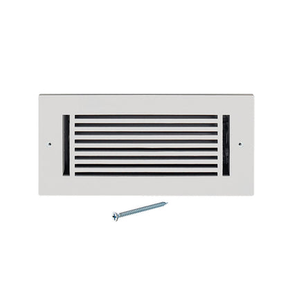 Floor Vent Cover / Register Size: 4” X 10” With Damper Top Faceplate Outer Size 6″ X 12”, Thickness 5 Mm, High-Quality Metal – Cast Aluminum Powder Coated Re-Paintable For Floors, Walls, And Ceilings – Modern Linear Design (VR 109)