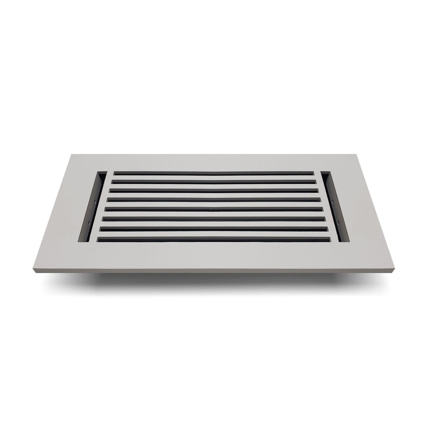 Floor Vent Cover / Register Size: 4” X 10” With Damper Top Faceplate Outer Size 6″ X 12”, Thickness 5 Mm, High-Quality Metal – Cast Aluminum Powder Coated Re-Paintable For Floors, Walls, And Ceilings – Modern Linear Design (VR 109)