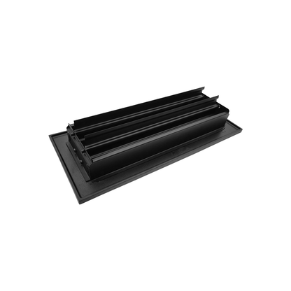 Floor Vent Cover / Register Size: 4” X 12” With Damper Top Faceplate Outer Size 6″ X 14”, Thickness 5 Mm, High-Quality Metal – Cast Aluminum Powder Coated Re-Paintable For Floors, Walls, And Ceilings – Modern Linear Design (VR 109)