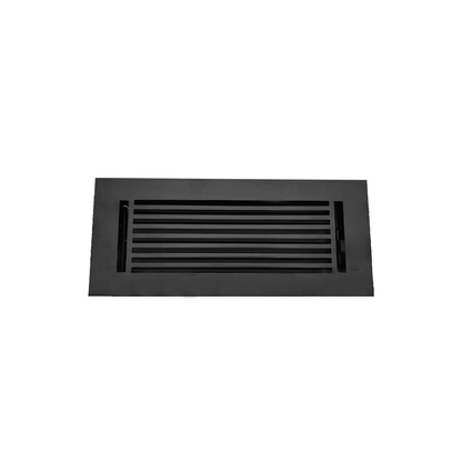 Floor Vent Cover / Register Size: 4” X 12” With Damper Top Faceplate Outer Size 6″ X 14”, Thickness 5 Mm, High-Quality Metal – Cast Aluminum Powder Coated Re-Paintable For Floors, Walls, And Ceilings – Modern Linear Design (VR 109)