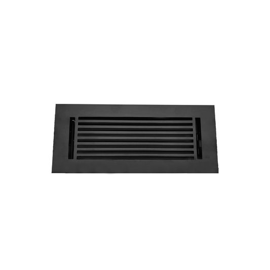 Floor Vent Cover / Register Size: 4” X 12” With Damper Top Faceplate Outer Size 6″ X 14”, Thickness 5 Mm, High-Quality Metal – Cast Aluminum Powder Coated Re-Paintable For Floors, Walls, And Ceilings – Modern Linear Design (VR 109)