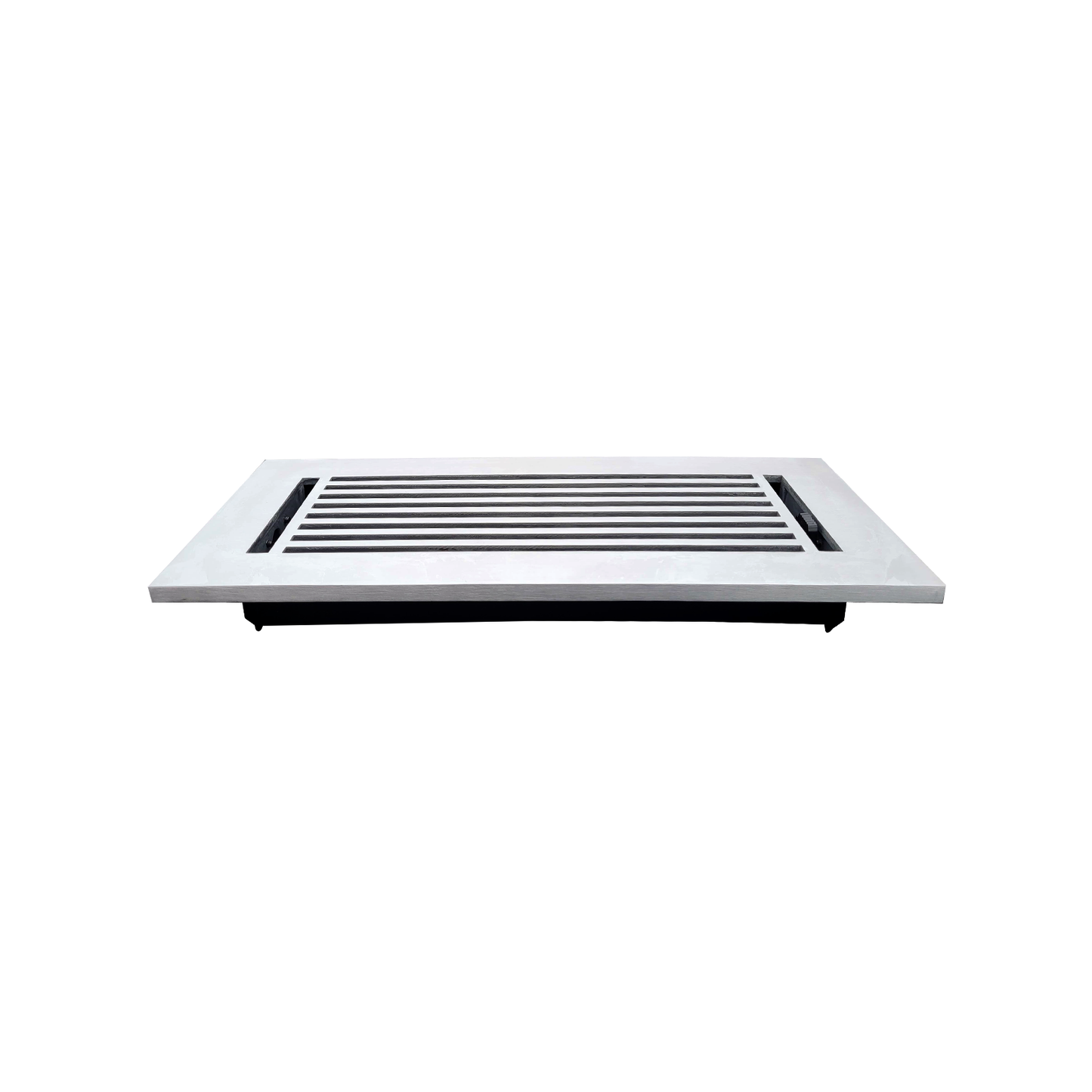 Floor Vent Cover / Register Size: 4” X 12” With Damper Top Faceplate Outer Size 6″ X 14”, Thickness 5 Mm, High-Quality Metal – Cast Aluminum Powder Coated Re-Paintable For Floors, Walls, And Ceilings – Modern Linear Design (VR 109)