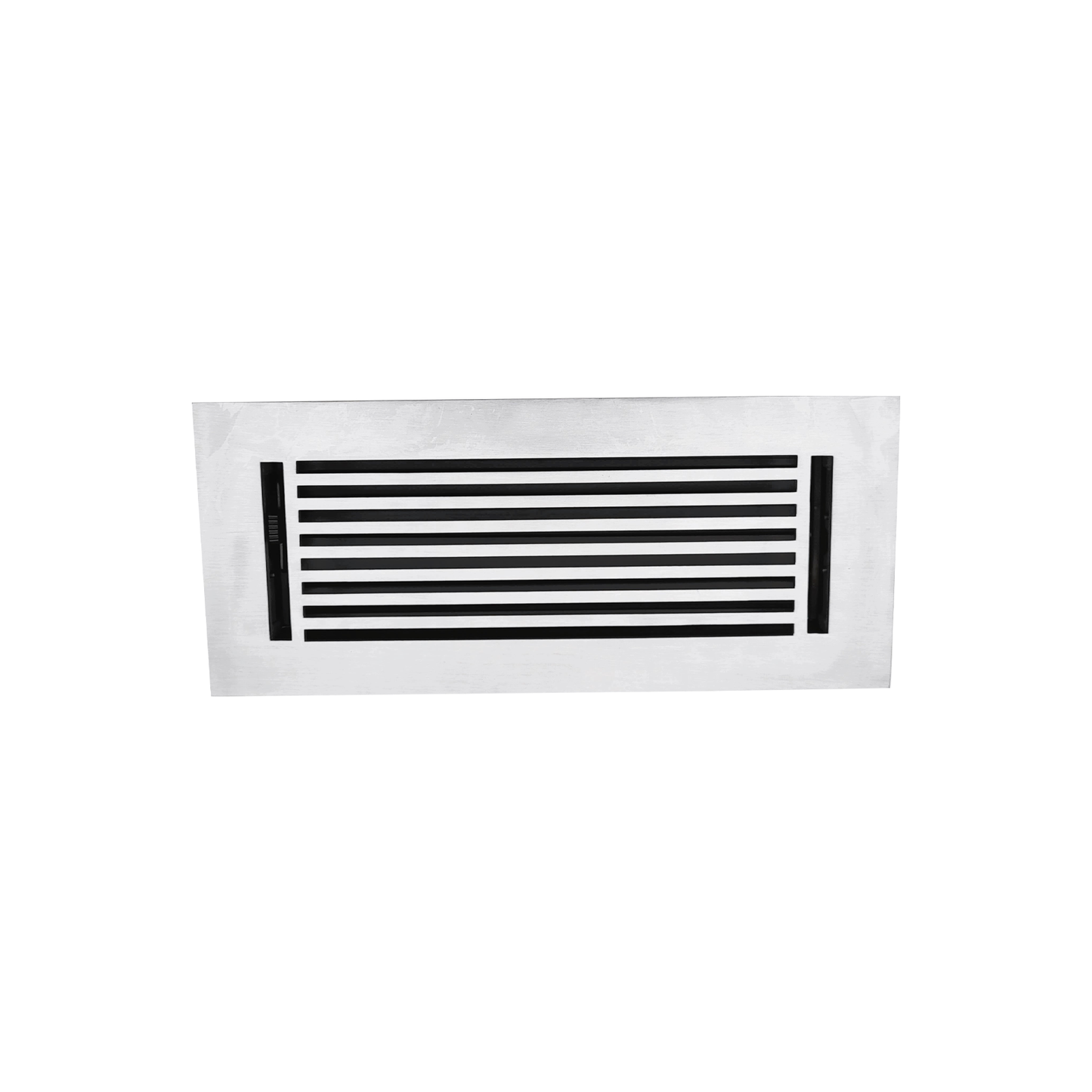 Floor Vent Cover / Register Size: 4” X 12” With Damper Top Faceplate Outer Size 6″ X 14”, Thickness 5 Mm, High-Quality Metal – Cast Aluminum Powder Coated Re-Paintable For Floors, Walls, And Ceilings – Modern Linear Design (VR 109)