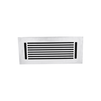 Floor Vent Cover / Register Size: 4” X 12” With Damper Top Faceplate Outer Size 6″ X 14”, Thickness 5 Mm, High-Quality Metal – Cast Aluminum Powder Coated Re-Paintable For Floors, Walls, And Ceilings – Modern Linear Design (VR 109)