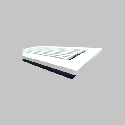 Floor Vent Cover / Register Size: 4” X 12” With Damper Top Faceplate Outer Size 6″ X 14”, Thickness 5 Mm, High-Quality Metal – Cast Aluminum Powder Coated Re-Paintable For Floors, Walls, And Ceilings – Modern Linear Design (VR 109)