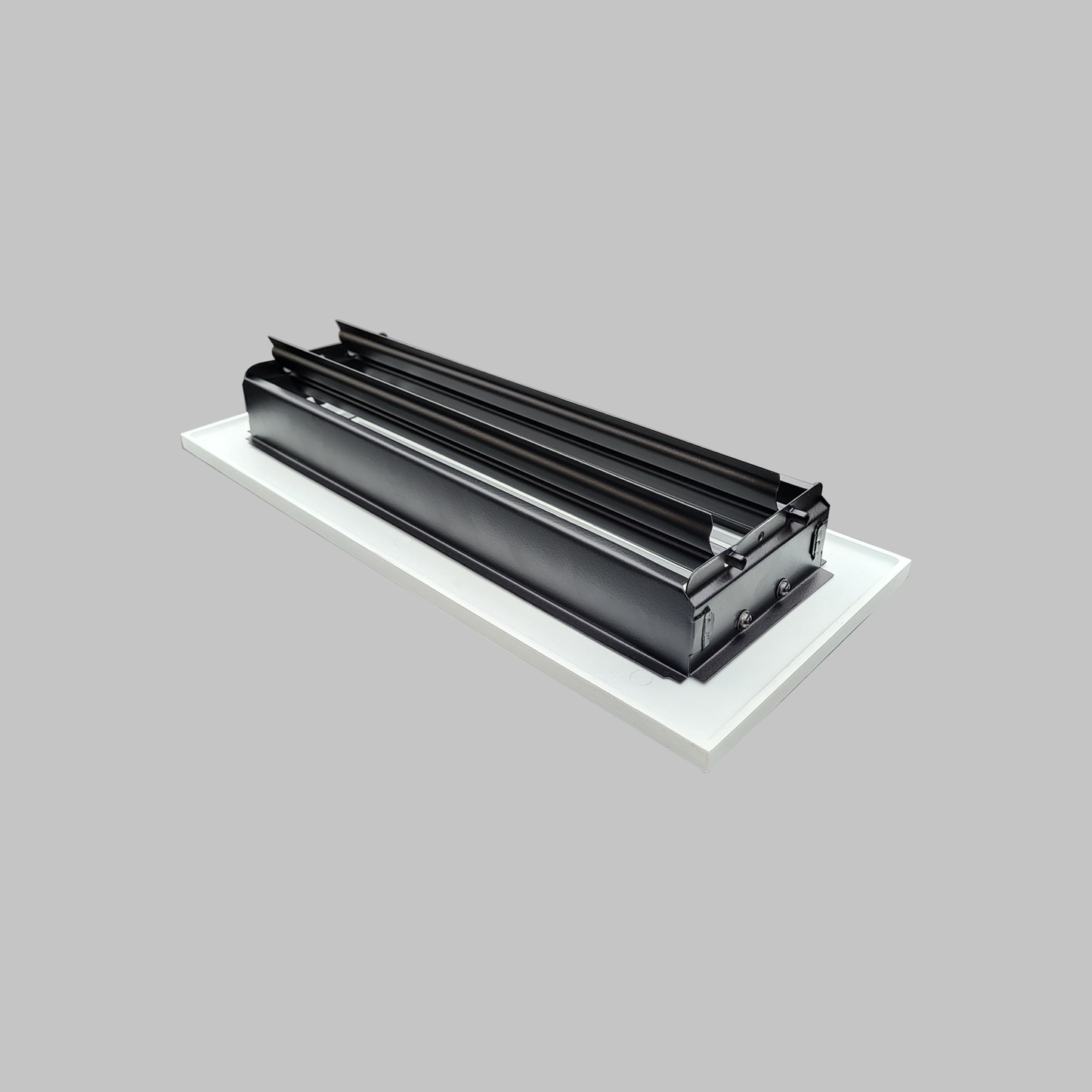 Floor Vent Cover / Register Size: 4” X 12” With Damper Top Faceplate Outer Size 6″ X 14”, Thickness 5 Mm, High-Quality Metal – Cast Aluminum Powder Coated Re-Paintable For Floors, Walls, And Ceilings – Modern Linear Design (VR 109)