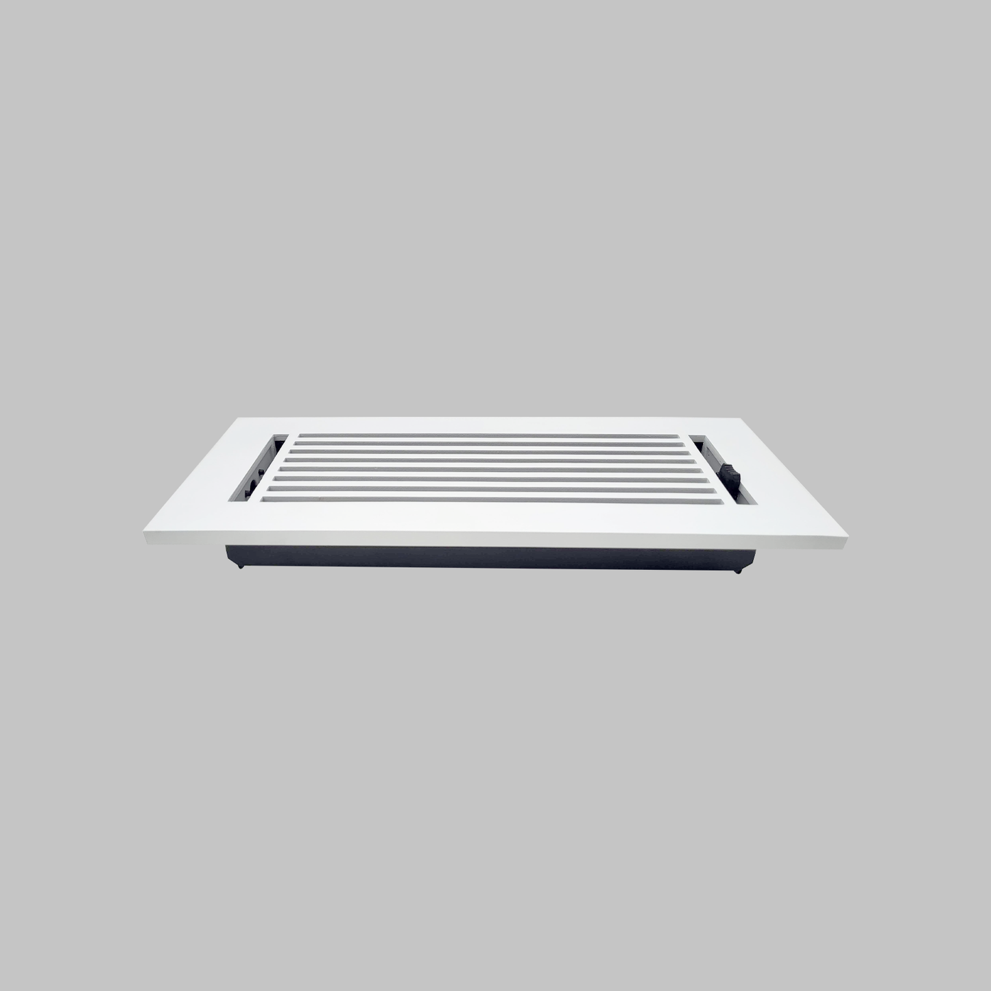 Floor Vent Cover / Register Size: 4” X 12” With Damper Top Faceplate Outer Size 6″ X 14”, Thickness 5 Mm, High-Quality Metal – Cast Aluminum Powder Coated Re-Paintable For Floors, Walls, And Ceilings – Modern Linear Design (VR 109)