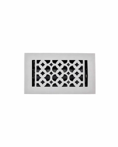 Cast Aluminum Floor Vent Cover / Register Size: 4” X 8” With Damper Top Faceplate Outer Size 5-1/2" X 8-3/4", Thickness 5 Mm, Handcrafted Tudor Mushroom Design (VR100)