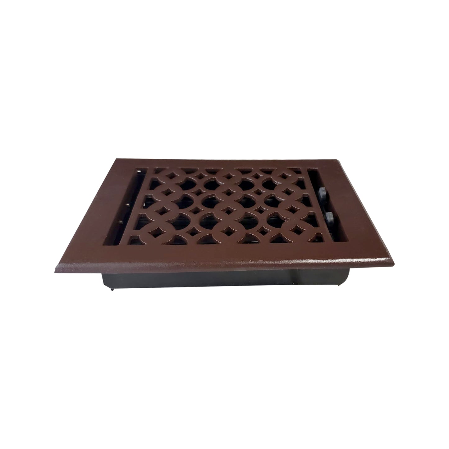 Cast Aluminum Floor Vent Cover / Register Size: 6” X 8” With Damper Top Faceplate Outer Size 7-1/4″ x 9-3/4″, Thickness 5 mm Handcrafted Tudor Mushroom Design (VR 100)