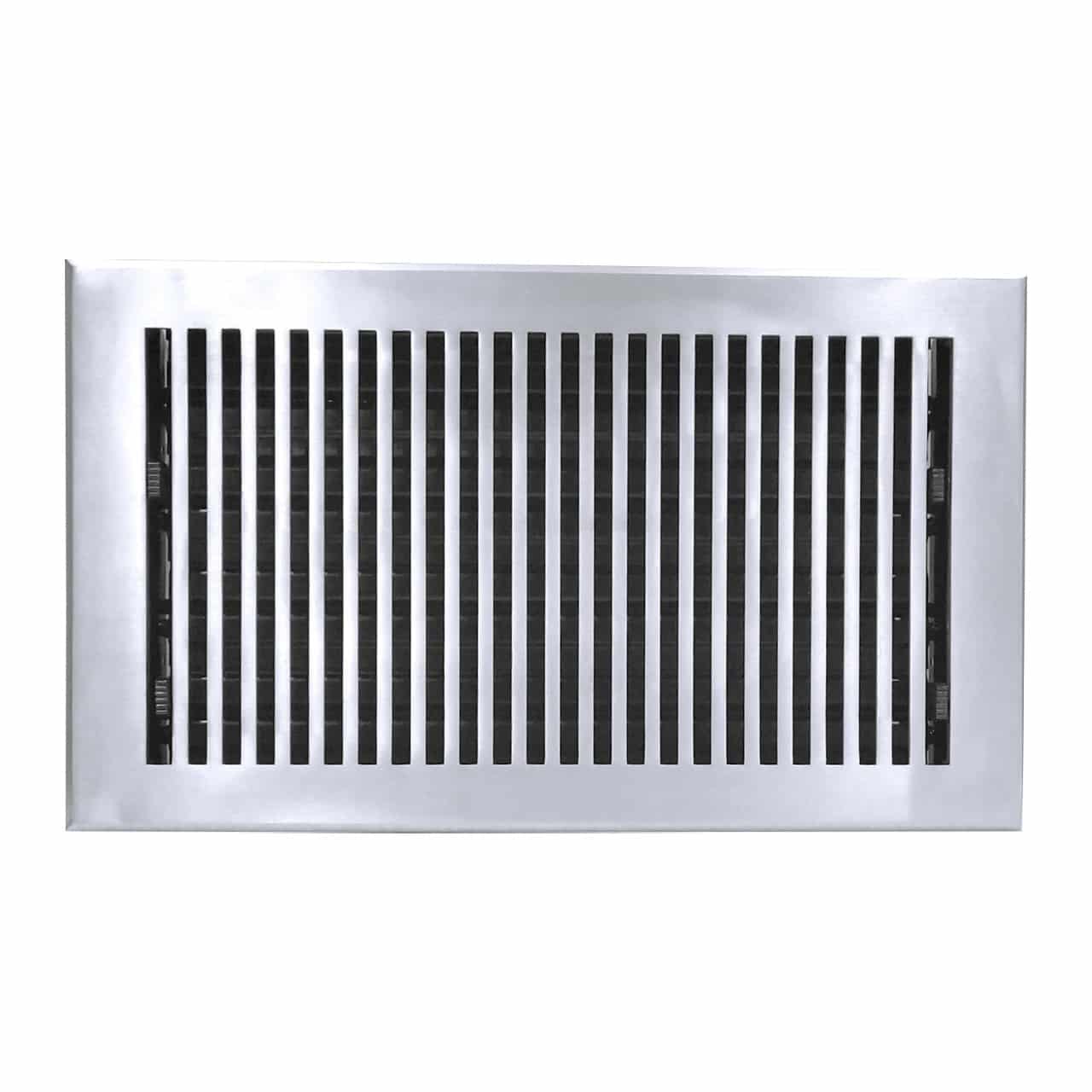 Floor Vent Cover / Register Size: 8” X 14” With Damper Top Faceplate Outer Size 10″ X 16″, Thickness 5 Mm, High-Quality Metal – Cast Aluminum Powder Coated Re-Paintable For Floors, Walls, And Ceilings – Modern And Contemporary Design (VR 102)