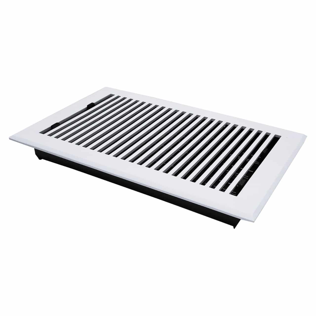 Floor Vent Cover / Register Size: 8” X 14” With Damper Top Faceplate Outer Size 10″ X 16″, Thickness 5 Mm, High-Quality Metal – Cast Aluminum Powder Coated Re-Paintable For Floors, Walls, And Ceilings – Modern And Contemporary Design (VR 102)