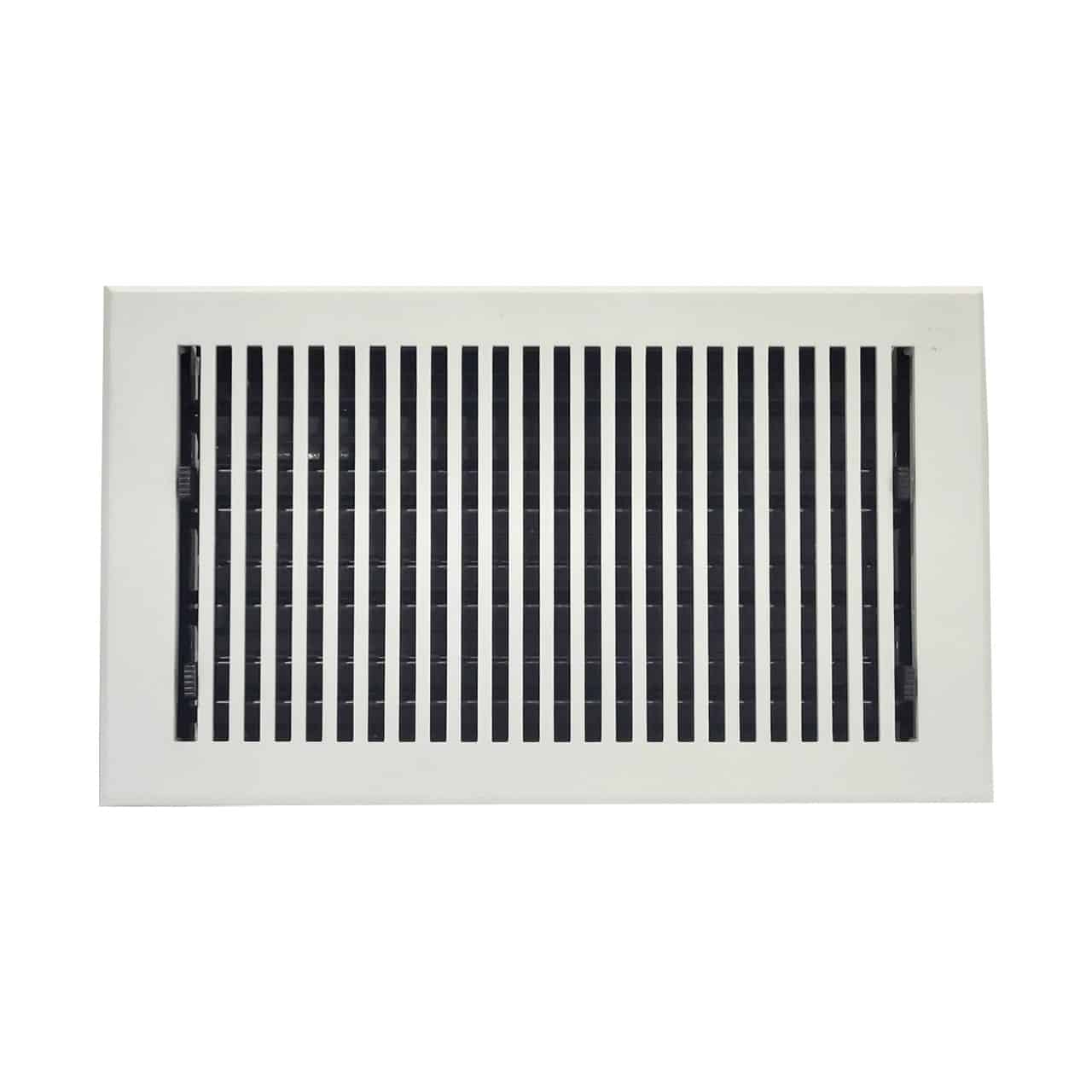 Floor Vent Cover / Register Size: 8” X 14” With Damper Top Faceplate Outer Size 10″ X 16″, Thickness 5 Mm, High-Quality Metal – Cast Aluminum Powder Coated Re-Paintable For Floors, Walls, And Ceilings – Modern And Contemporary Design (VR 102)