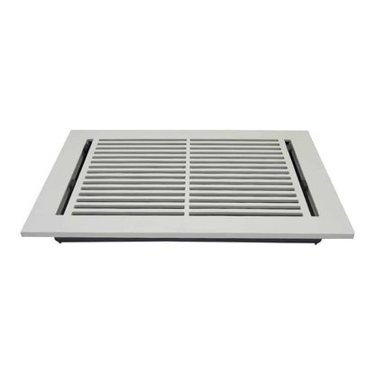 Floor Vent Cover / Register Size: 8” X 14” With Damper Top Faceplate Outer Size 9-1/2” X16”, Thickness 5 Mm, High-Quality Metal – Cast Aluminum Powder Coated Re-Paintable For Floors, Walls, And Ceilings – Modern Linear Design (VR 109)