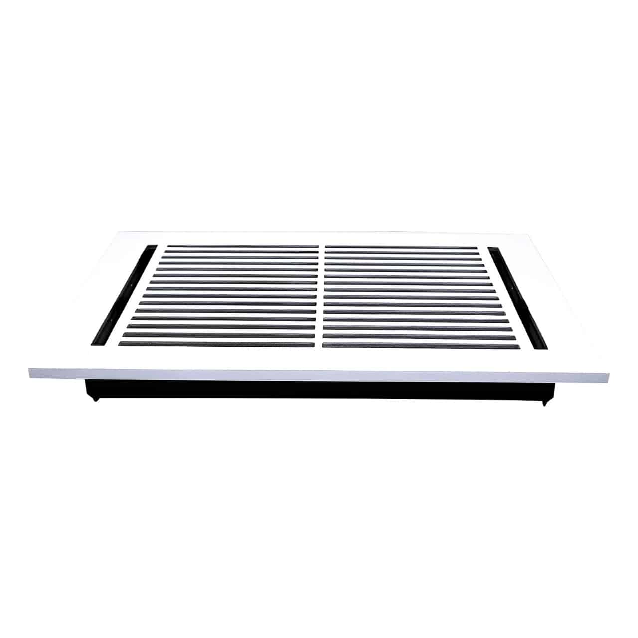 Floor Vent Cover / Register Size: 8” X 14” With Damper Top Faceplate Outer Size 9-1/2” X16”, Thickness 5 Mm, High-Quality Metal – Cast Aluminum Powder Coated Re-Paintable For Floors, Walls, And Ceilings – Modern Linear Design (VR 109)