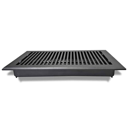 Floor Vent Cover / Register Size: 8” X 14” With Damper Top Faceplate Outer Size 10″ X 16″, Thickness 5 Mm, High-Quality Metal – Cast Aluminum Powder Coated Re-Paintable For Floors, Walls, And Ceilings – Modern And Contemporary Design (VR 102)