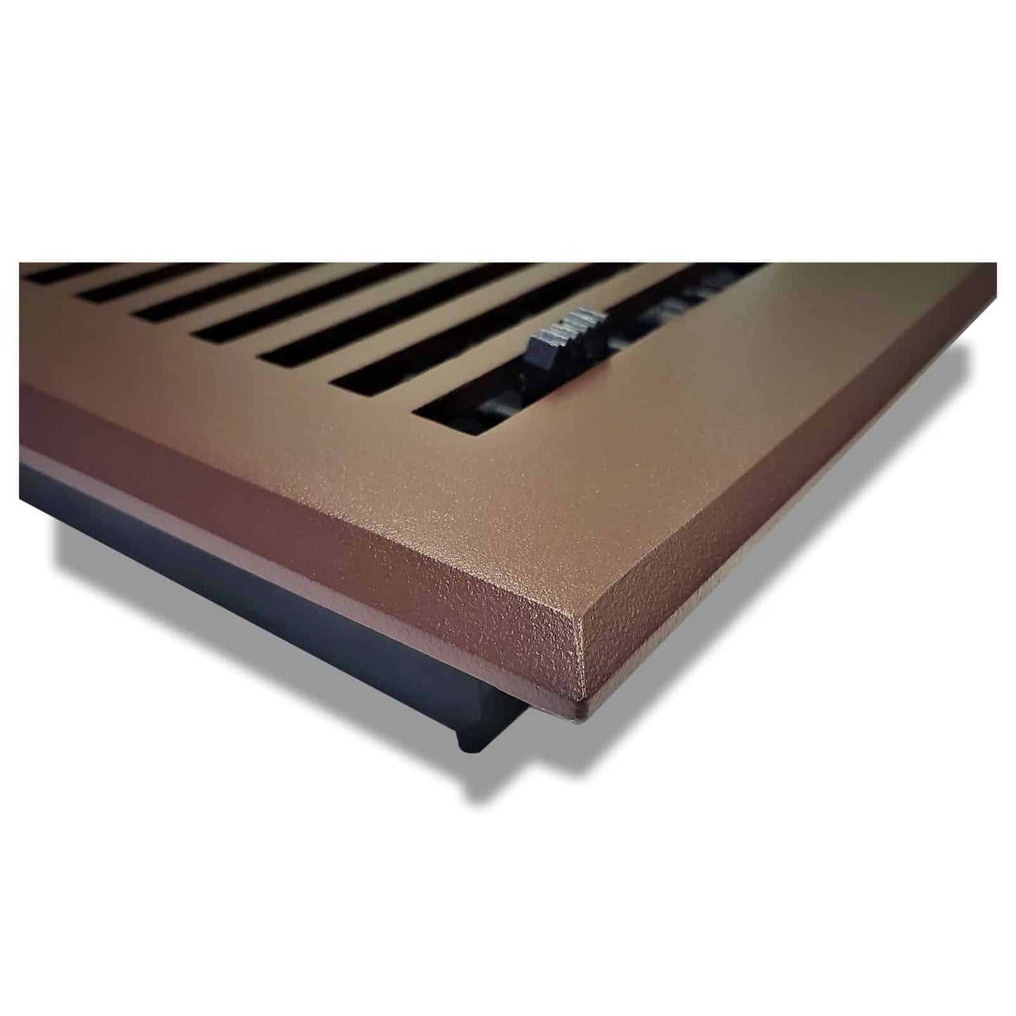 Floor Vent Cover / Register Size: 8” X 14” With Damper Top Faceplate Outer Size 10″ X 16″, Thickness 5 Mm, High-Quality Metal – Cast Aluminum Powder Coated Re-Paintable For Floors, Walls, And Ceilings – Modern And Contemporary Design (VR 102)