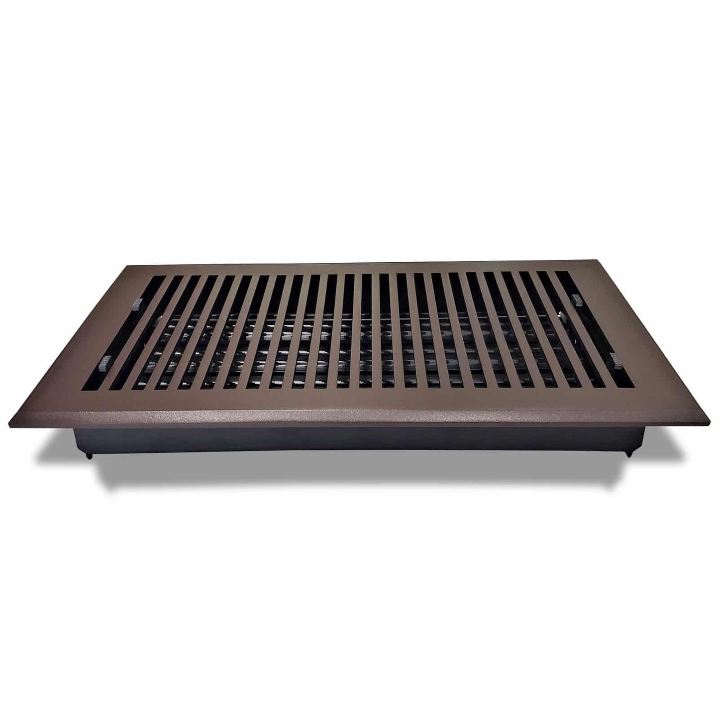 Floor Vent Cover / Register Size: 8” X 14” With Damper Top Faceplate Outer Size 10″ X 16″, Thickness 5 Mm, High-Quality Metal – Cast Aluminum Powder Coated Re-Paintable For Floors, Walls, And Ceilings – Modern And Contemporary Design (VR 102)