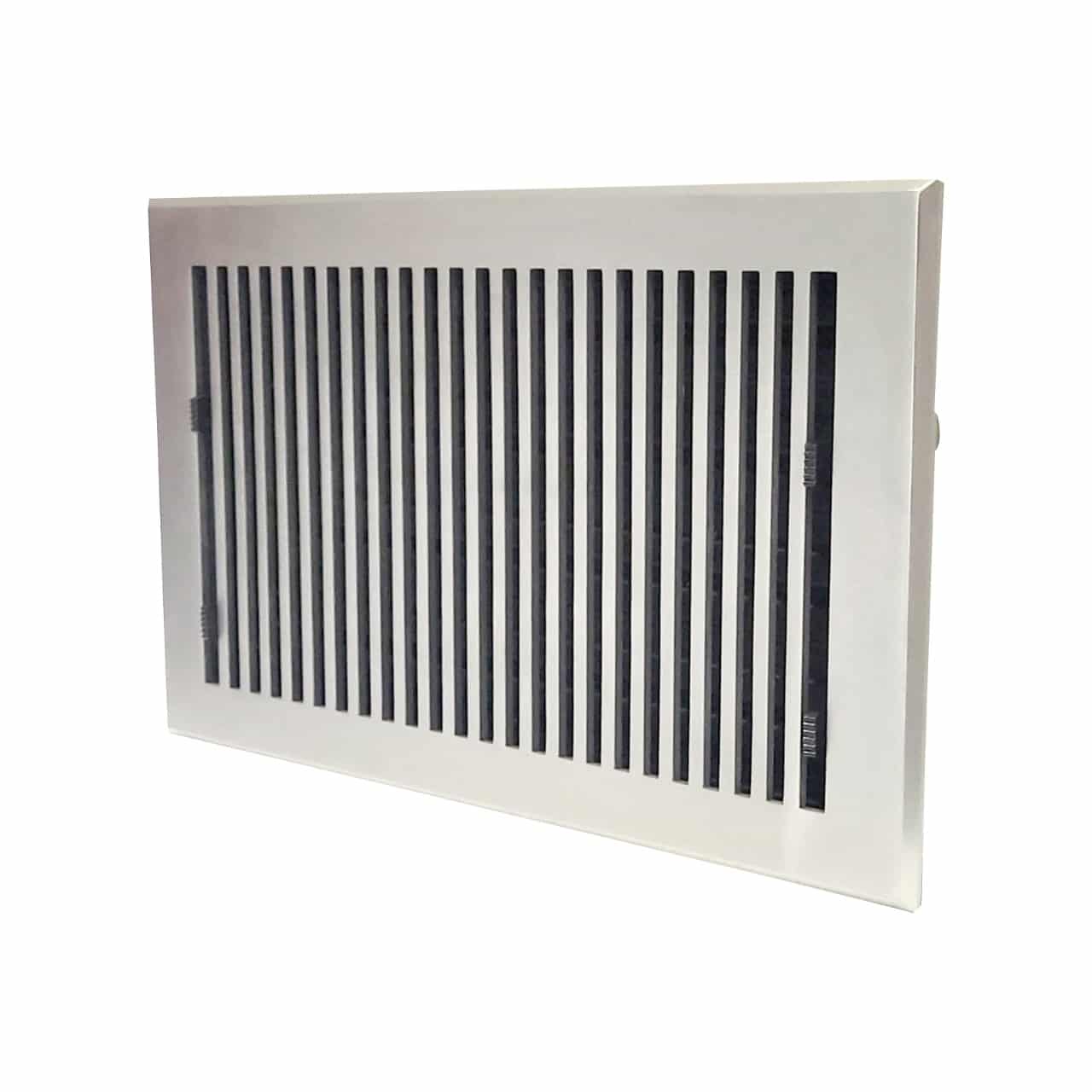 Floor Vent Cover / Register Size: 8” X 14” With Damper Top Faceplate Outer Size 10″ X 16″, Thickness 5 Mm, High-Quality Metal – Cast Aluminum Powder Coated Re-Paintable For Floors, Walls, And Ceilings – Modern And Contemporary Design (VR 102)