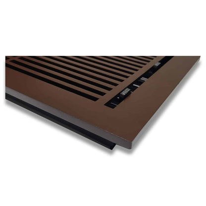 Floor Vent Cover / Register Size: 8” X 14” With Damper Top Faceplate Outer Size 9-1/2” X16”, Thickness 5 Mm, High-Quality Metal – Cast Aluminum Powder Coated Re-Paintable For Floors, Walls, And Ceilings – Modern Linear Design (VR 109)