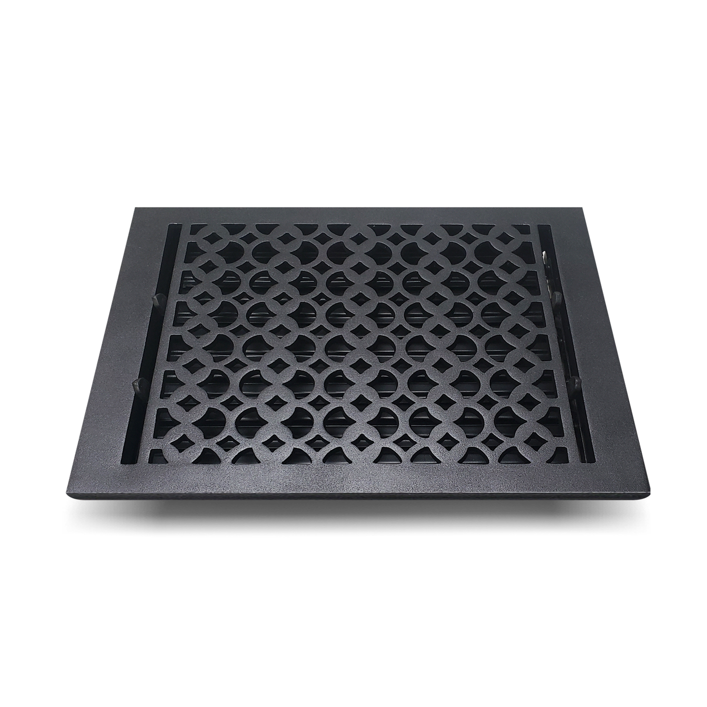 Cast Aluminum Floor Vent Cover / Register Size: 10” X 10” With Damper Top Faceplate Outer Size 12" X 12", Thickness 5 Mm, Handcrafted Tudor Mushroom Design (VR100)