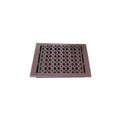 Cast Iron Floor Vent Cover / Register Size: 10” X12” With Damper Top Faceplate Outer Size 11-1/4" X 13-3/4", Thickness 5 Mm, Handcrafted Tudor Mushroom Design (VR100)