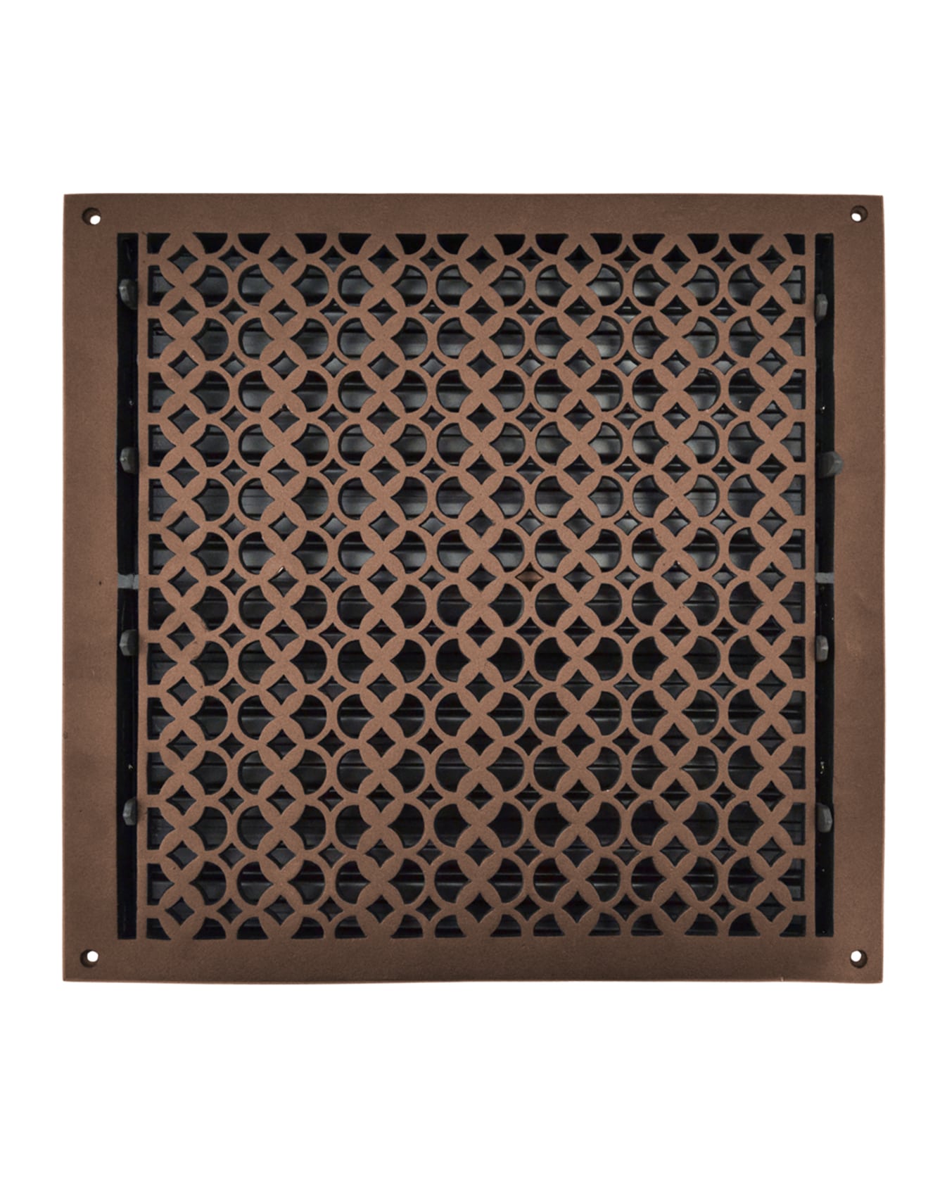 Cast Iron Floor Vent Cover / Register Size: 16” X 16” With Damper Top Faceplate Outer Size 17-1/2" X 18", Thickness 5 Mm, Handcrafted Tudor Mushroom Design (VR100)