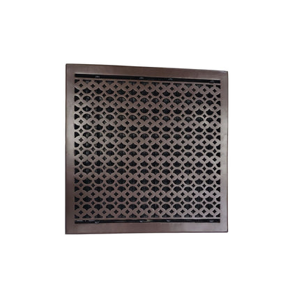 Cast Iron Floor Vent Cover / Register Size: 18” X 18” With Damper Top Faceplate Outer Size 19-1/2" X 20", Thickness 5 Mm, Handcrafted Tudor Mushroom Design (VR100)