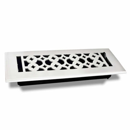 Cast Iron Floor Vent Cover / Register Size: 3” X 10” With Damper Top Faceplate Outer Size 12"X5", Thickness 5 Mm, Handcrafted Tudor Mushroom Design (VR100)